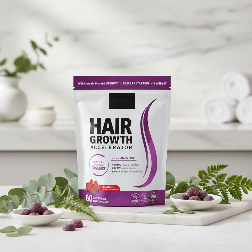 Luxury hair growth gummies product photo