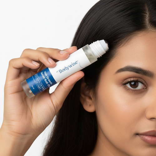 Rolling serum on hairline